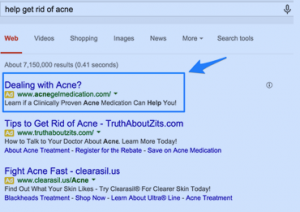 help-get-rid-of-acne примери за реклами | Webselo.com™ – Уебсайтове, онлайн магазини и дигитален маркетинг Примерна реклама с adwords