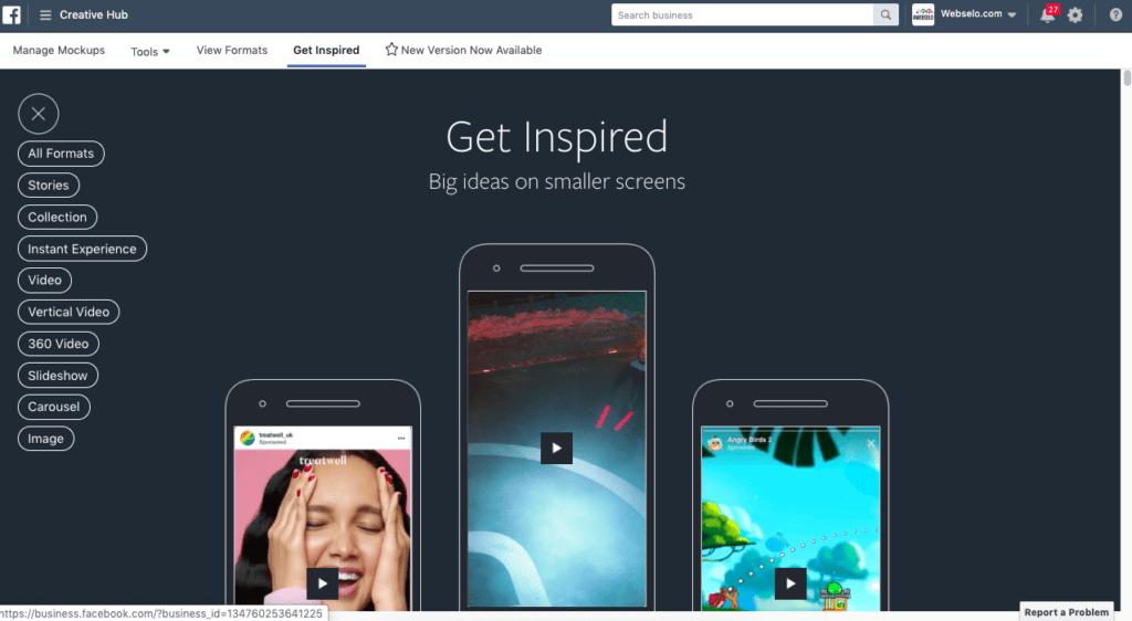 facebook creative hub | Webselo.com™ – Уебсайтове, онлайн магазини и дигитален маркетинг facebook creative hub