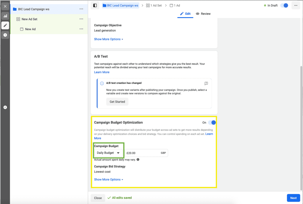задаване на бюджет в рекламната кампания във facebook | Webselo.com™ – Уебсайтове, онлайн магазини и дигитален маркетинг основни настройки на ниво кампания във facebook ads