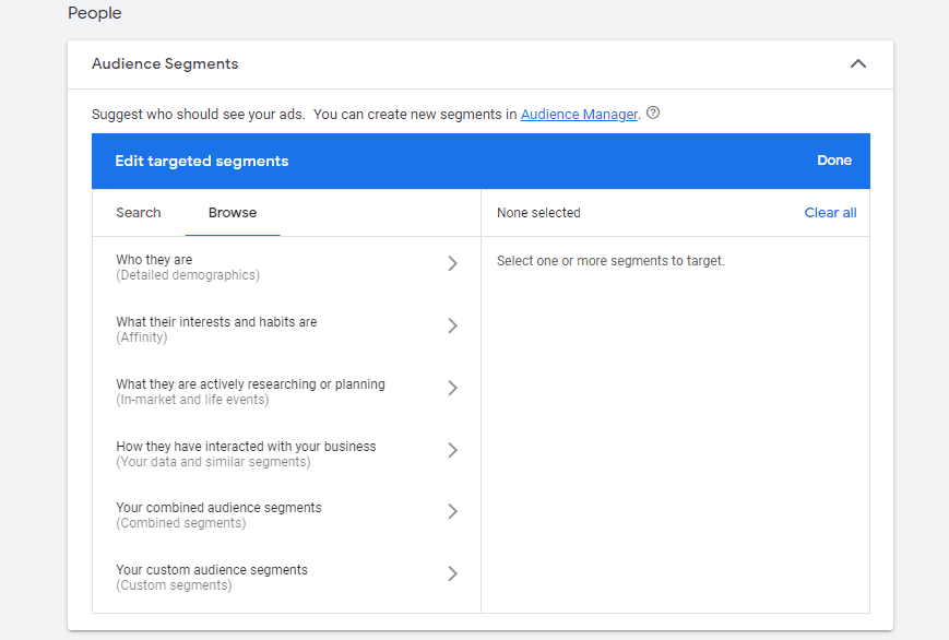 Аудитории за таргетиране | Webselo.com™ – Уебсайтове, онлайн магазини и дигитален маркетинг Избор на аудитории за таргетиране в Google Ads