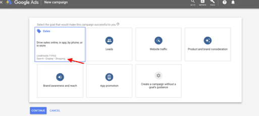 google ads нова кампания