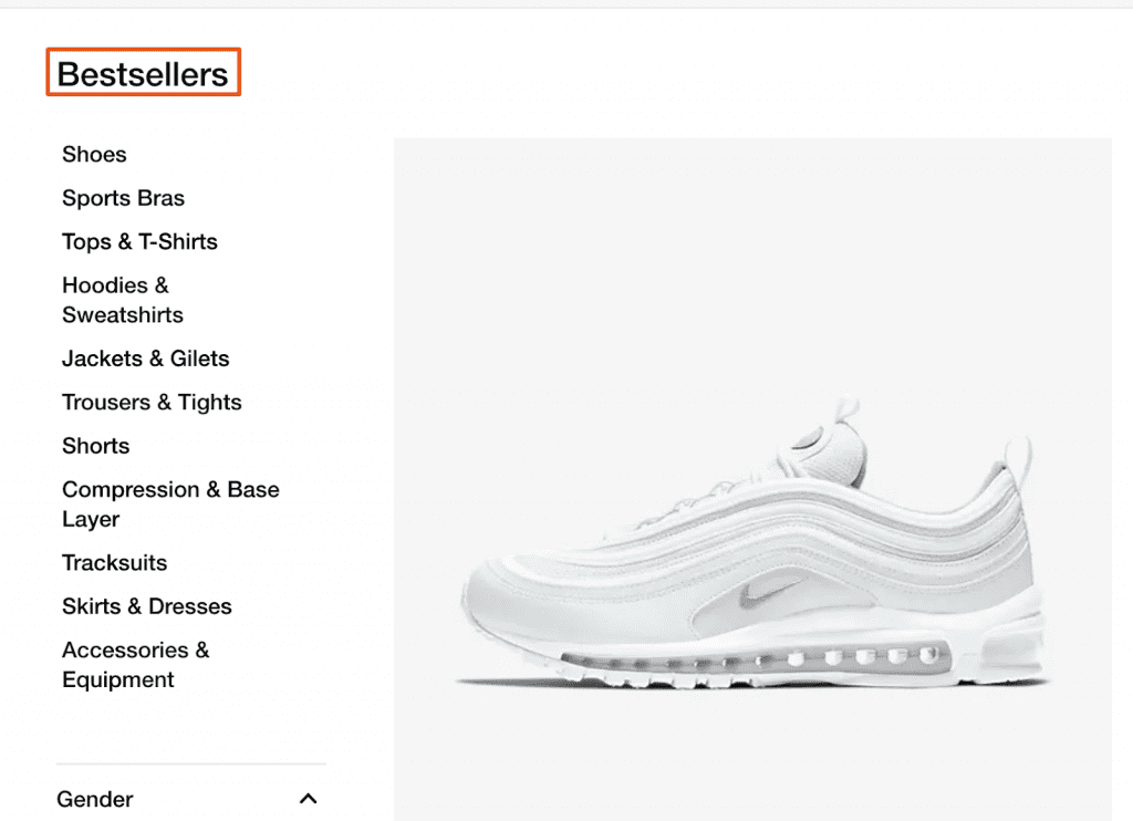 най-продавани продукти на марката nike