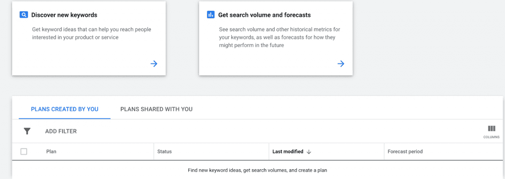 google keyword planner