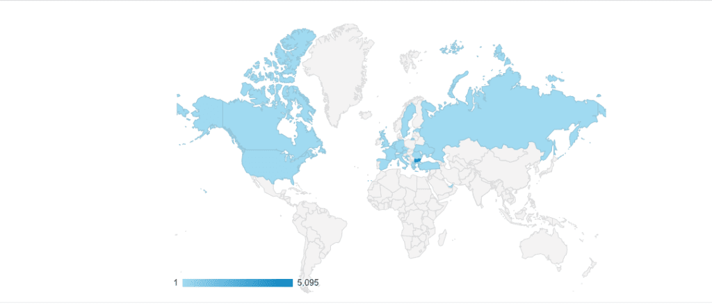 google analytics карта на света