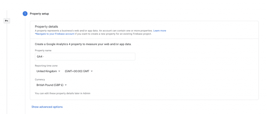 втора част от съдаването на нова собственост в google analytics