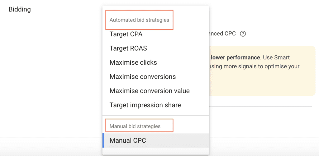 автоматични и ръчни режими за наддаване в google ads
