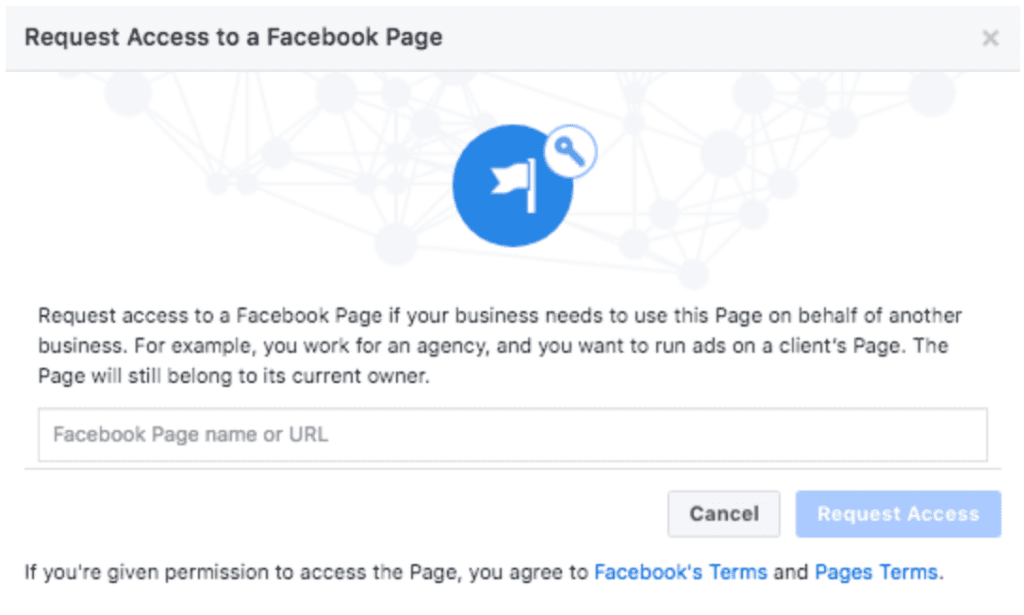 request access to a facebook page
